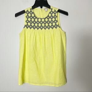 J.Crew Yellow Embroidered Blouse